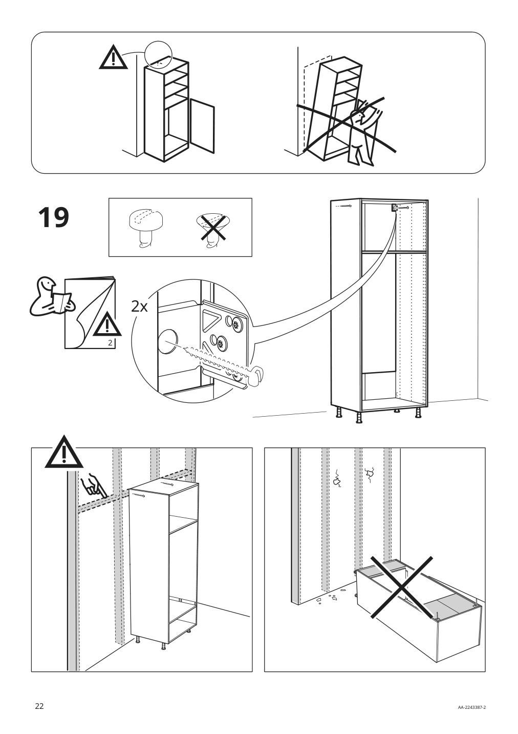 Assembly instructions for IKEA Sektion high cabinet frame white | Page 22 - IKEA SEKTION high cabinet with shelves/4 doors 594.687.98