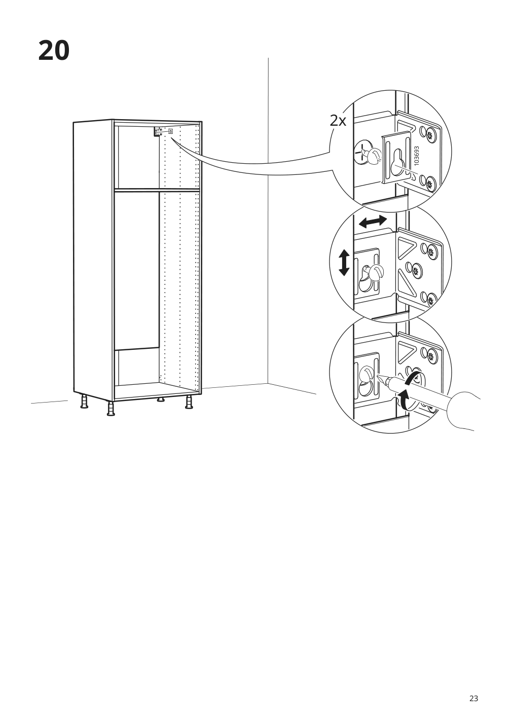 Assembly instructions for IKEA Sektion high cabinet frame white | Page 23 - IKEA SEKTION / MAXIMERA high cab f oven w 3 drawers/2 doors 495.721.25