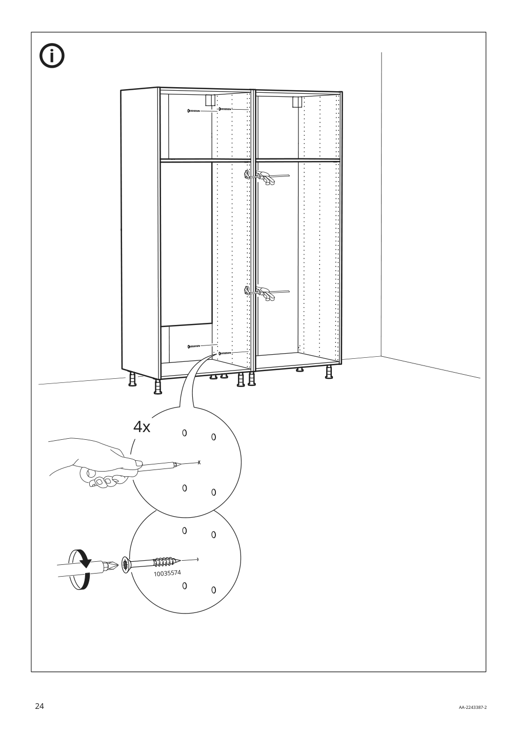 Assembly instructions for IKEA Sektion high cabinet frame white | Page 24 - IKEA SEKTION / MAXIMERA hi cb f micro w 3 drawers/2 doors 094.600.83