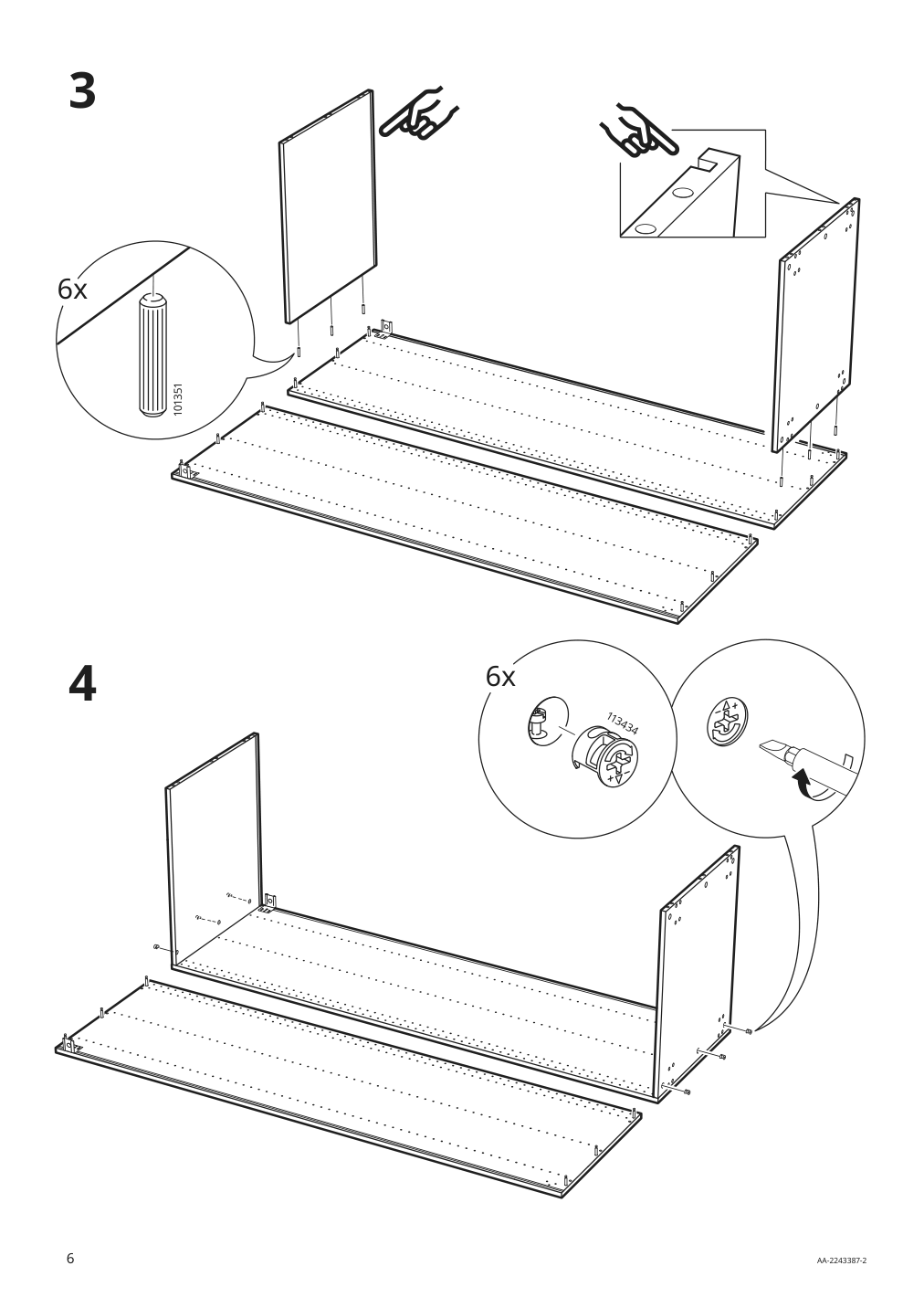 Assembly instructions for IKEA Sektion high cabinet frame white | Page 6 - IKEA SEKTION / MAXIMERA hi cb f micro w 3 drawers/2 doors 094.669.85