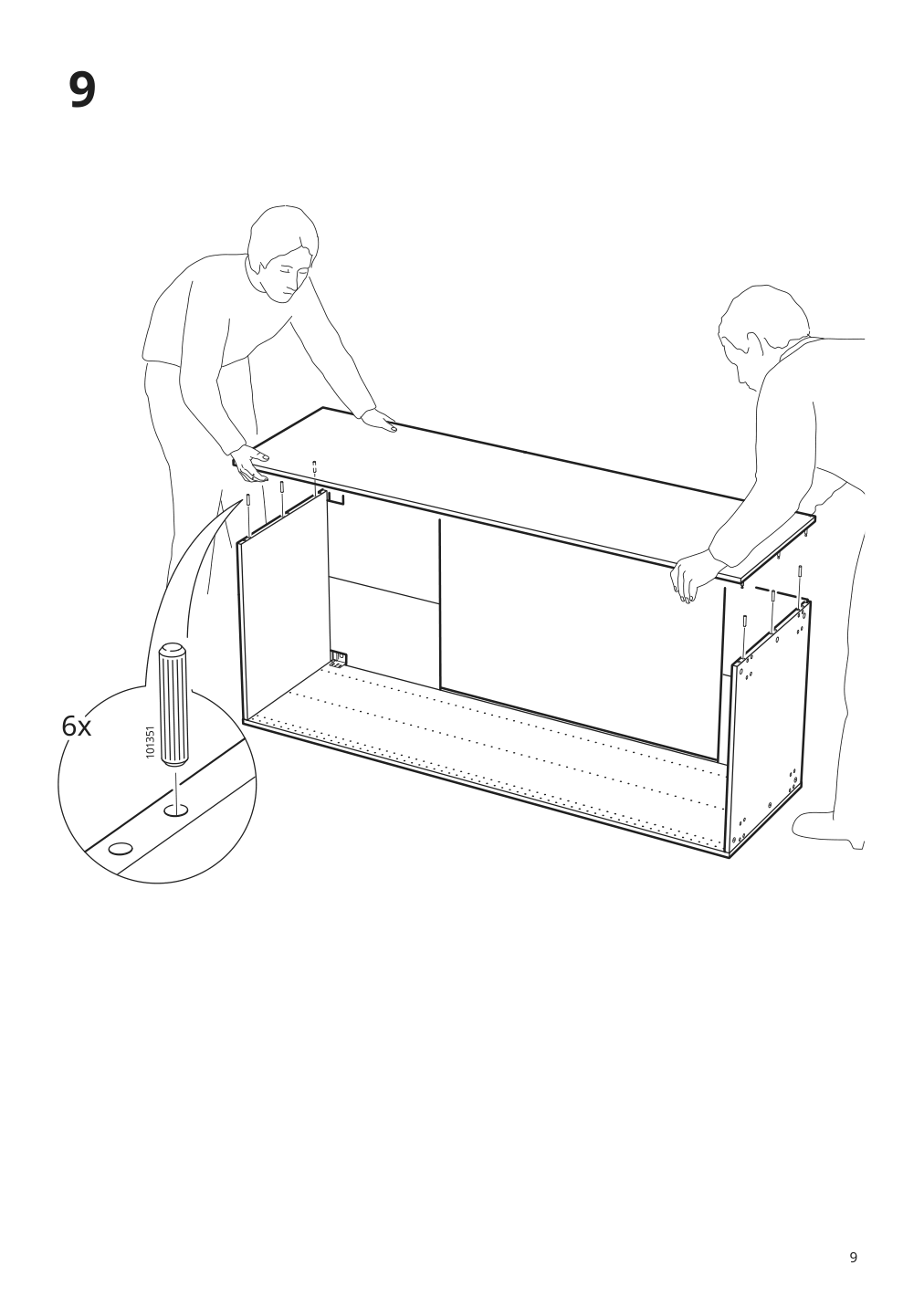 Assembly instructions for IKEA Sektion high cabinet frame white | Page 9 - IKEA SEKTION high cab w 2drs/2 fronts/4 drawers 093.953.80