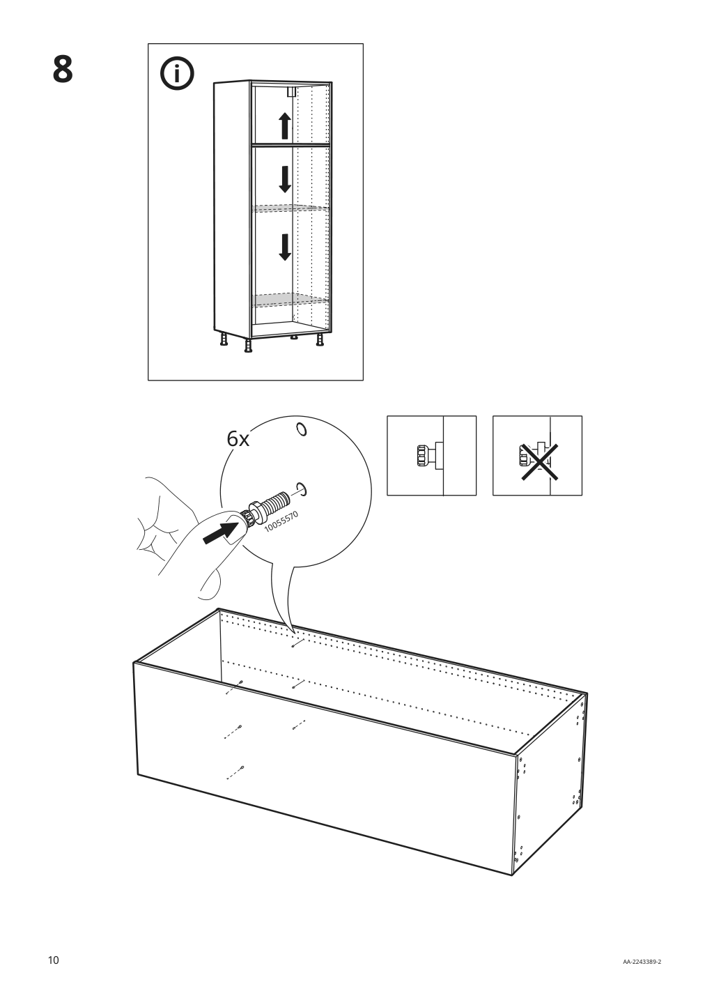 Assembly instructions for IKEA Sektion high cabinet frame white | Page 10 - IKEA SEKTION / MAXIMERA hi cb f micro w 3 drawers/2 doors 094.669.85