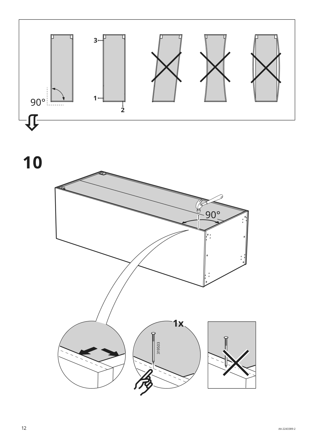 Assembly instructions for IKEA Sektion high cabinet frame white | Page 12 - IKEA SEKTION / MAXIMERA hi cb f oven/micro w drawer/2 doors 394.698.07