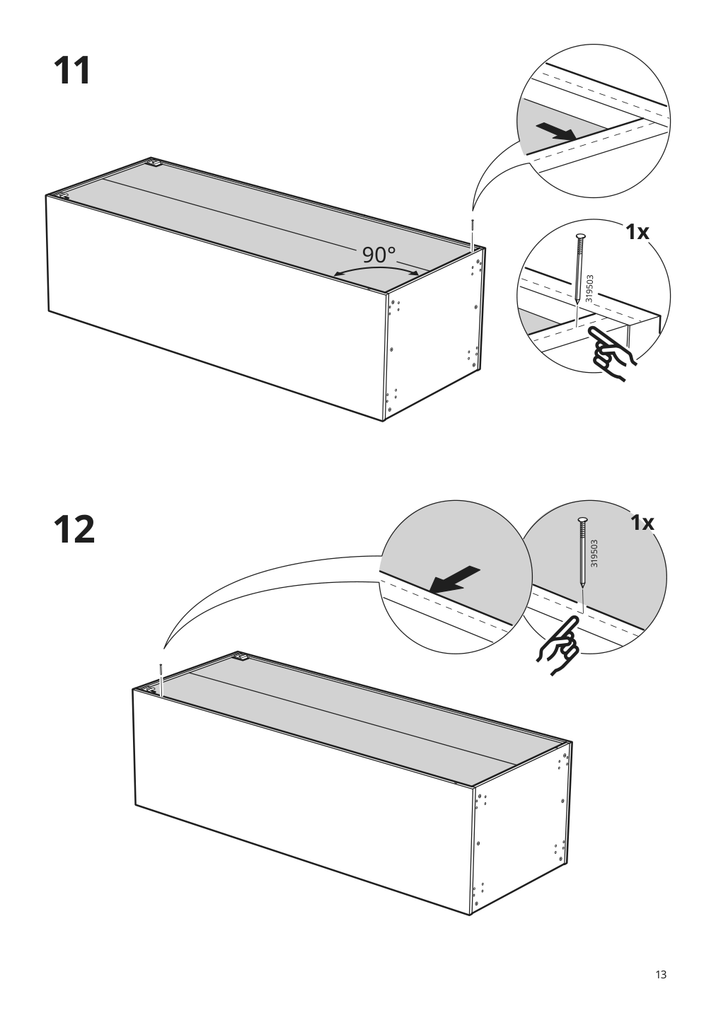 Assembly instructions for IKEA Sektion high cabinet frame white | Page 13 - IKEA SEKTION / MAXIMERA hi cb f micro w 3 drawers/2 doors 094.600.83