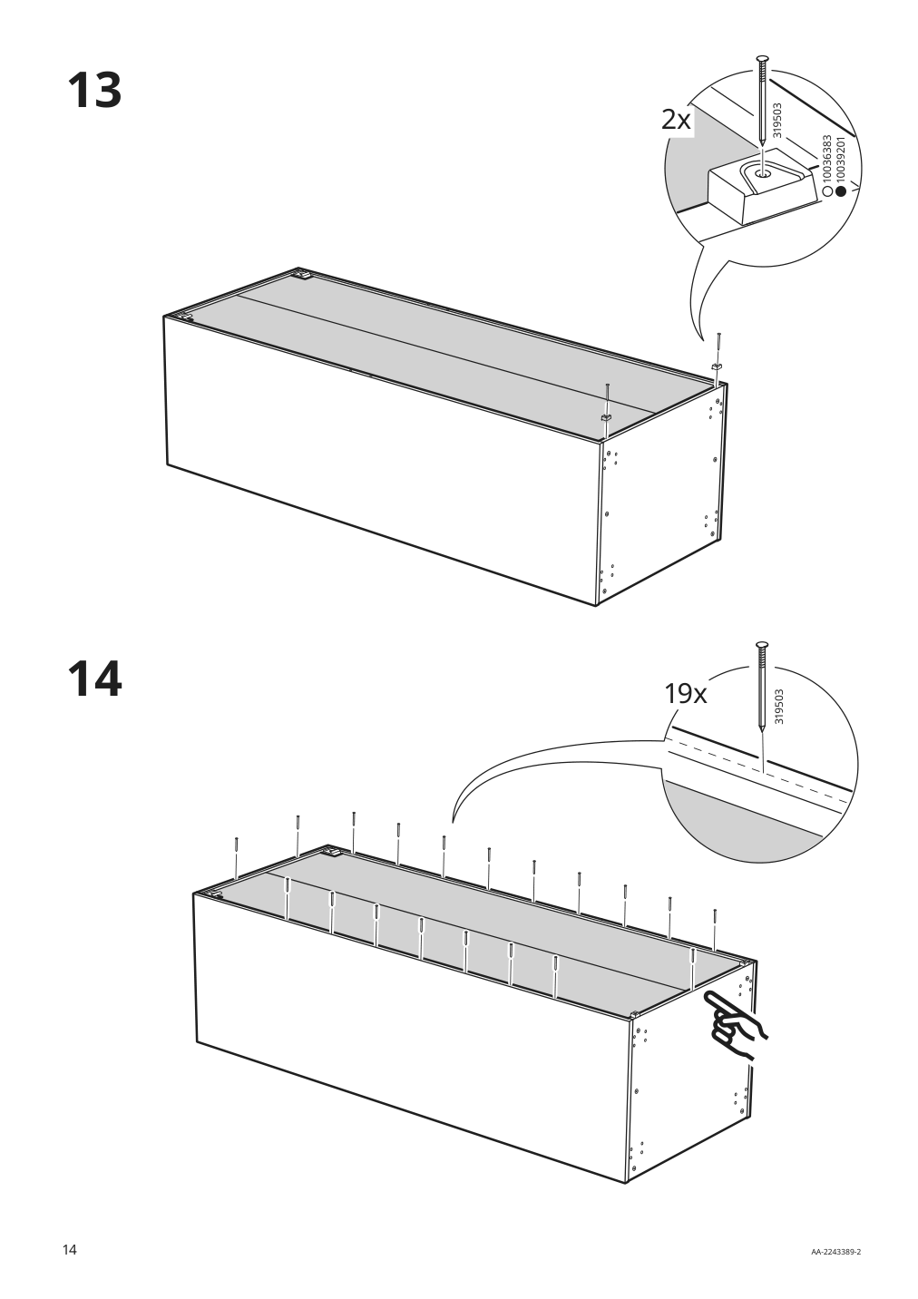 Assembly instructions for IKEA Sektion high cabinet frame white | Page 14 - IKEA SEKTION / MAXIMERA hi cb f micro w 3 drawers/2 doors 094.669.85