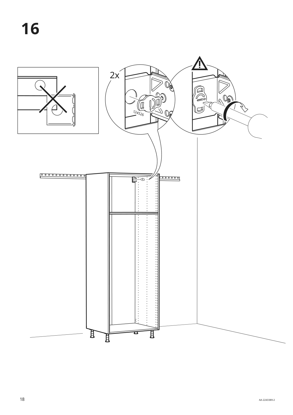 Assembly instructions for IKEA Sektion high cabinet frame white | Page 18 - IKEA SEKTION high cab w 2 drs/3 fronts/5 drawers 593.954.48