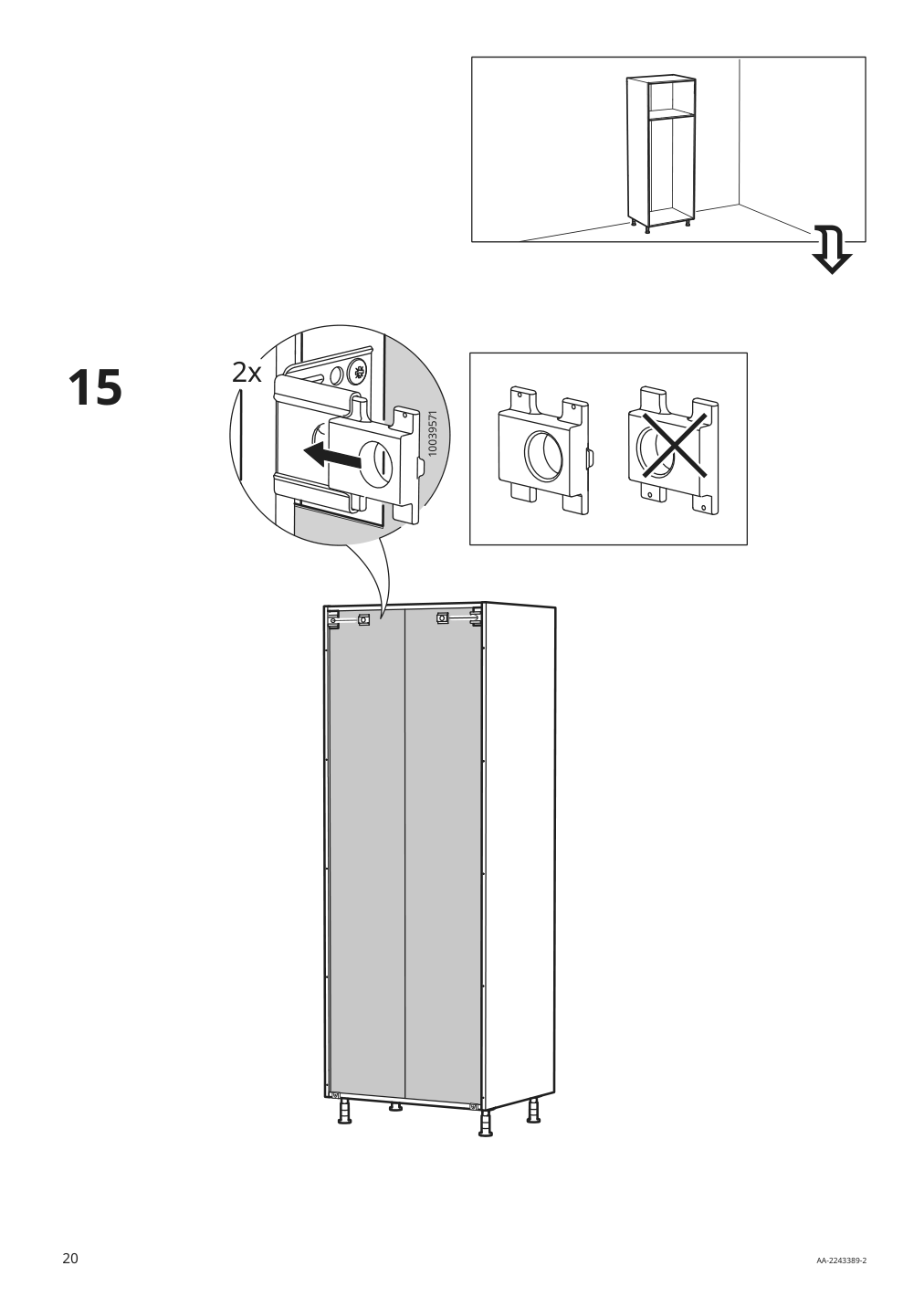 Assembly instructions for IKEA Sektion high cabinet frame white | Page 20 - IKEA SEKTION / MAXIMERA hi cb f micro w 3 drawers/2 doors 094.669.85