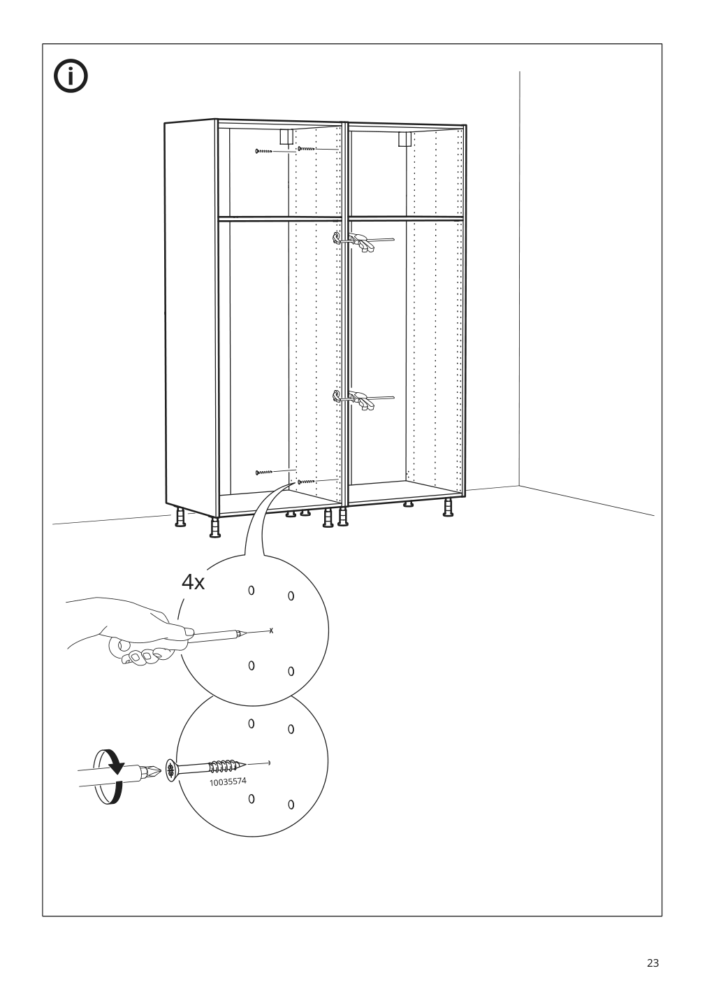 Assembly instructions for IKEA Sektion high cabinet frame white | Page 23 - IKEA SEKTION / MAXIMERA high cabinet w 4 doors/5 drawers 294.640.75