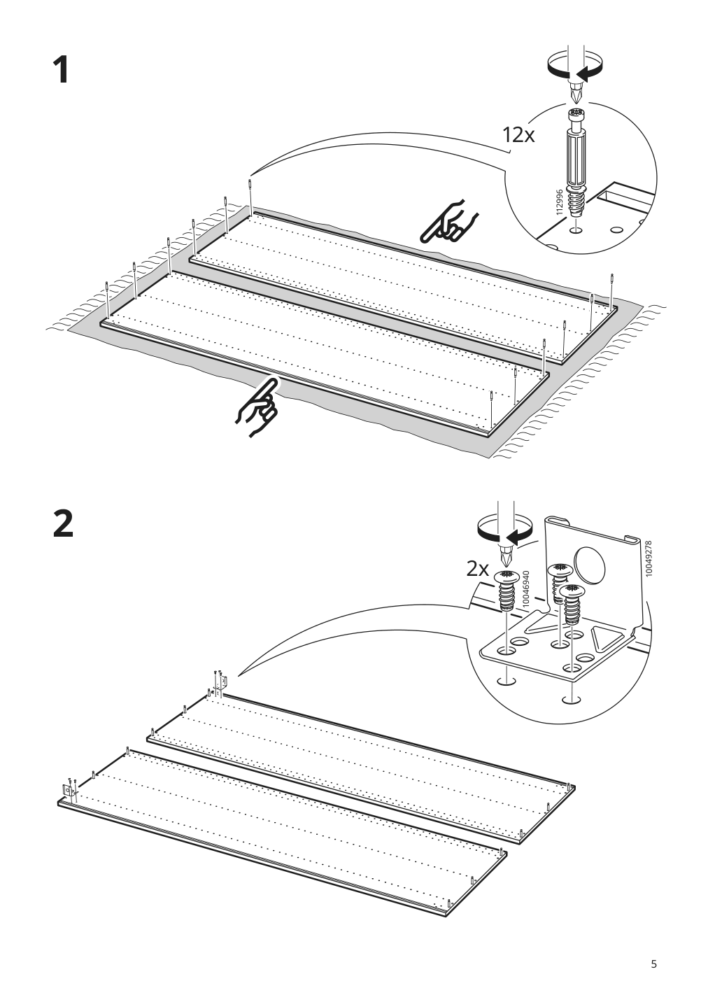 Assembly instructions for IKEA Sektion high cabinet frame white | Page 5 - IKEA SEKTION high cab w 2 drs/3 fronts/5 drawers 593.954.48