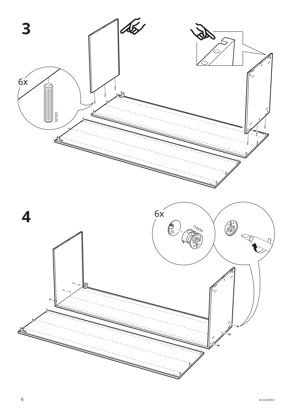 Assembly instructions for IKEA Sektion high cabinet frame white | Page 6 - IKEA SEKTION high cab w 2drs/2 fronts/4 drawers 093.953.80