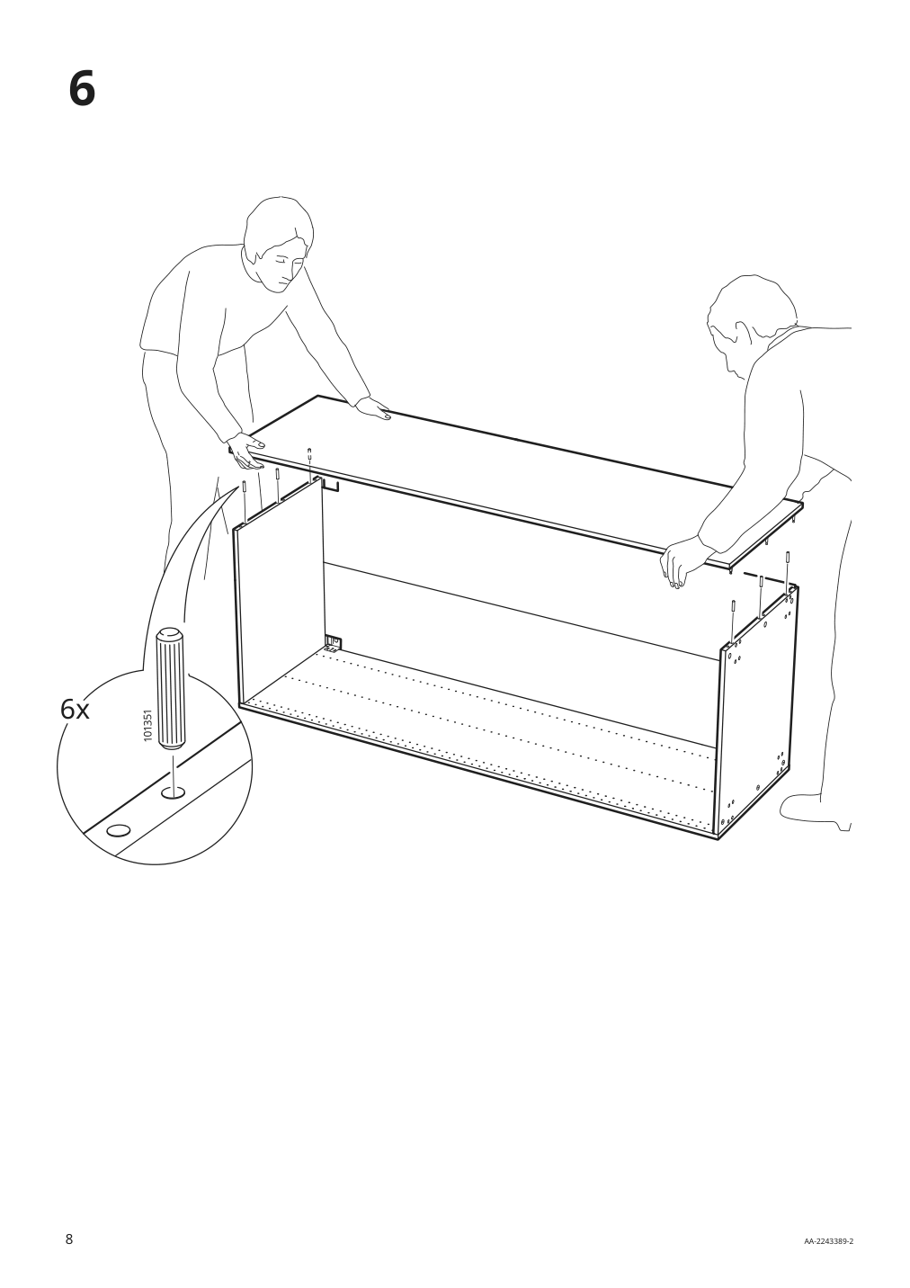 Assembly instructions for IKEA Sektion high cabinet frame white | Page 8 - IKEA SEKTION high cab w 2 drs/3 fronts/5 drawers 593.954.48