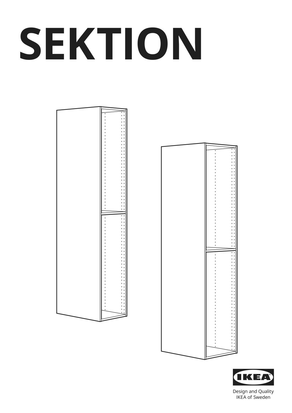 Assembly instructions for IKEA Sektion high cabinet frame white | Page 1 - IKEA SEKTION high cabinet with pull-out pantry 194.718.30