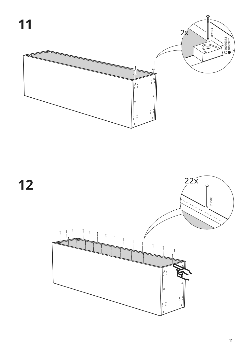 Assembly instructions for IKEA Sektion high cabinet frame white | Page 11 - IKEA SEKTION high cabinet w door/wire baskets 094.647.12