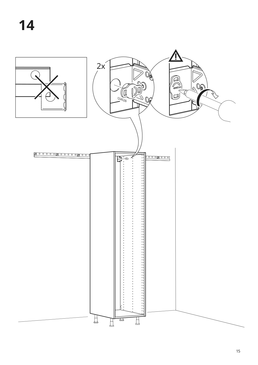 Assembly instructions for IKEA Sektion high cabinet frame white | Page 15 - IKEA SEKTION / MAXIMERA hc w p-o func 1dr/4drw 294.653.05