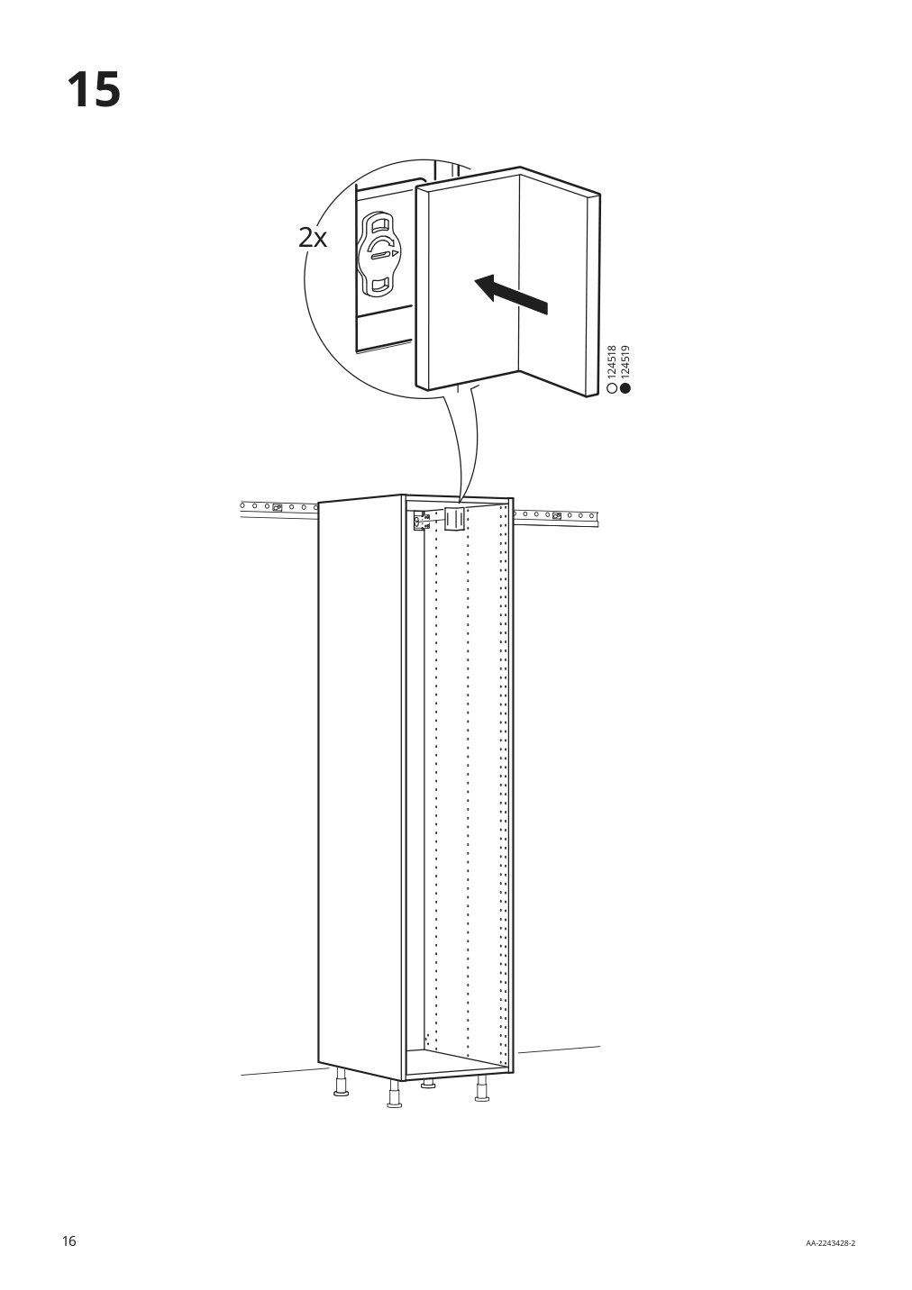 Assembly instructions for IKEA Sektion high cabinet frame white | Page 16 - IKEA SEKTION / MAXIMERA high cabinet w/door & 5 drawers 193.221.71