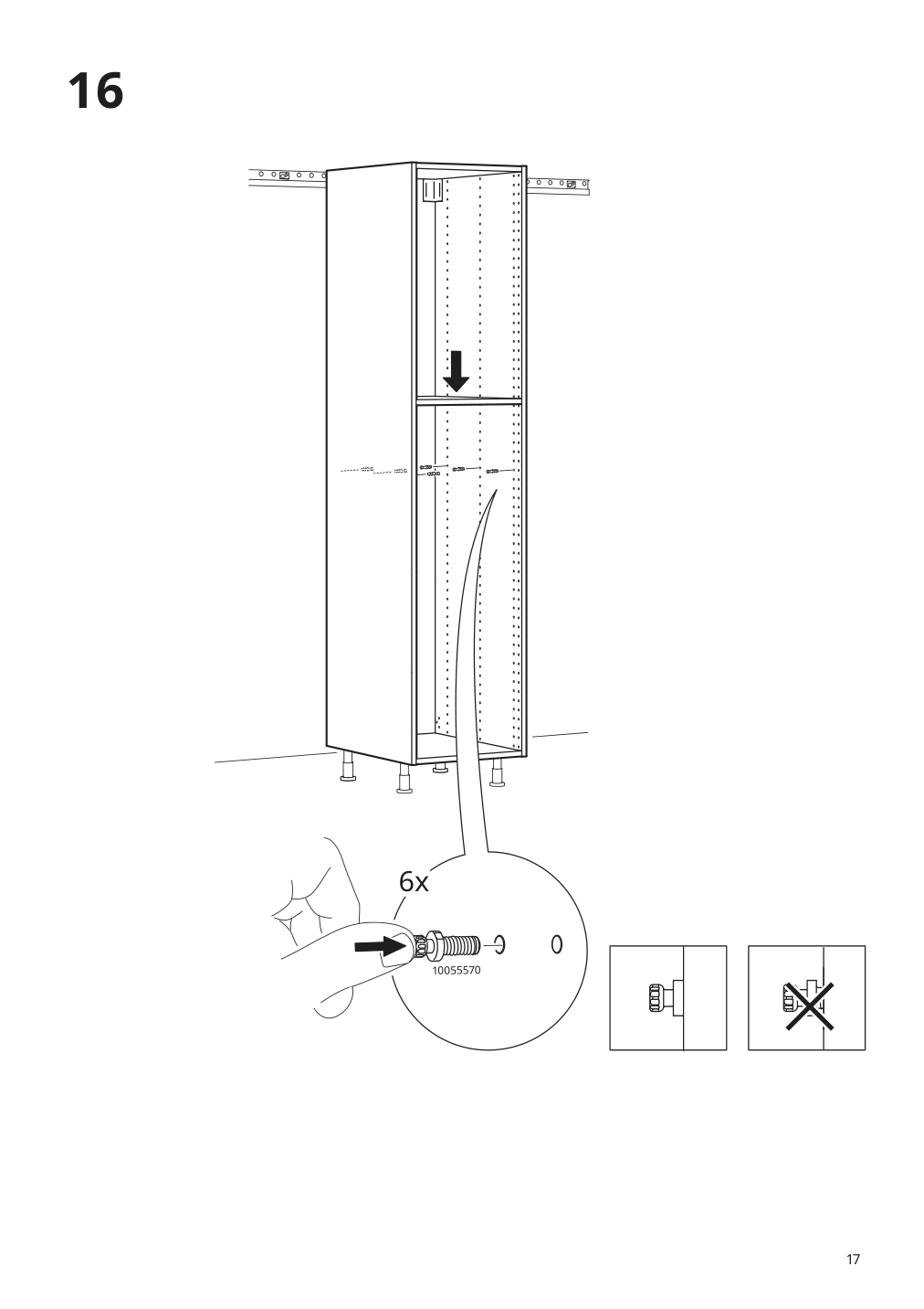 Assembly instructions for IKEA Sektion high cabinet frame white | Page 17 - IKEA SEKTION high cabinet w door/wire baskets 394.584.46