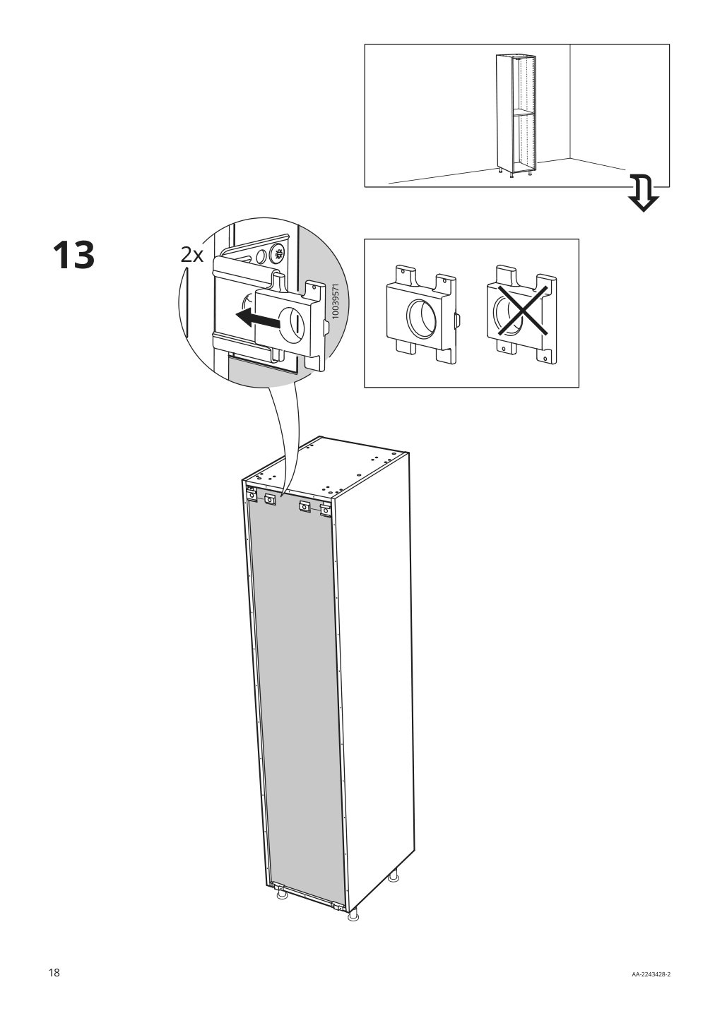 Assembly instructions for IKEA Sektion high cabinet frame white | Page 18 - IKEA SEKTION / MAXIMERA high cabinet w/door & 5 drawers 193.221.66