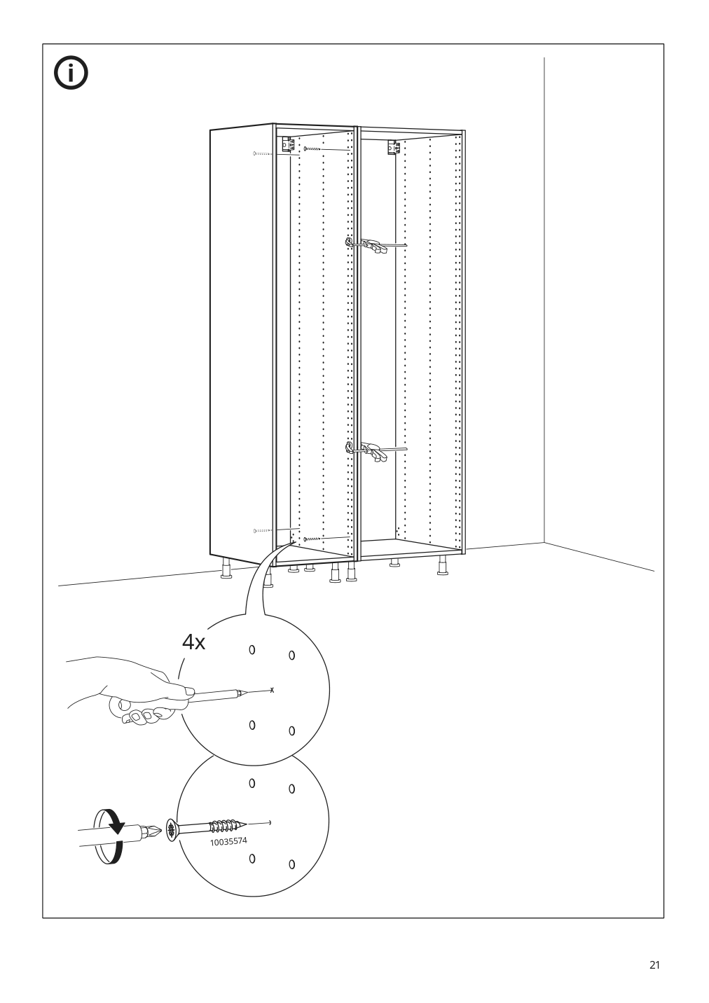 Assembly instructions for IKEA Sektion high cabinet frame white | Page 21 - IKEA SEKTION / MAXIMERA hc w p-o func 4drw/1dr/2shlv 694.541.40