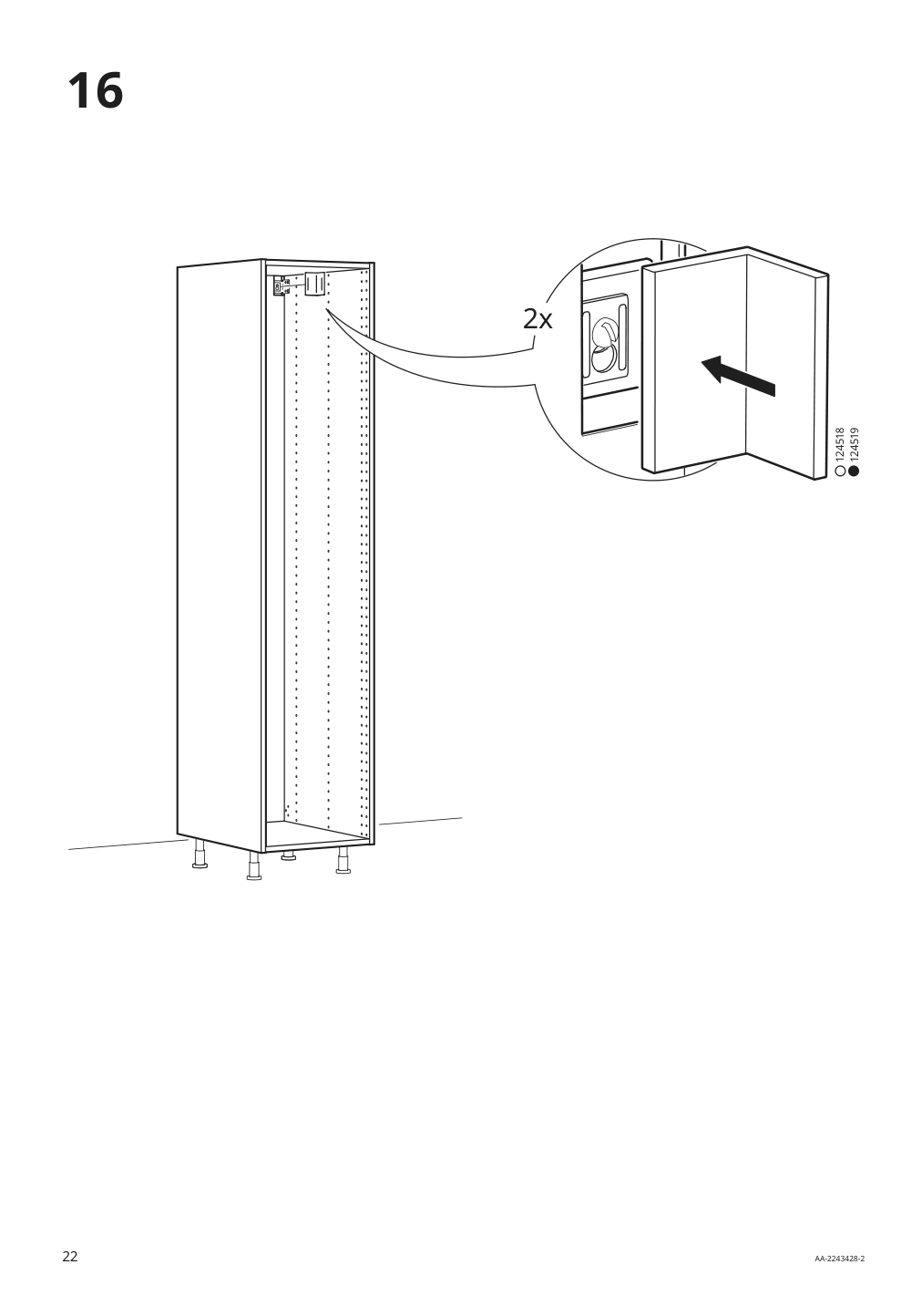 Assembly instructions for IKEA Sektion high cabinet frame white | Page 22 - IKEA SEKTION / MAXIMERA high cab w door/2 fronts/4 drawers 493.646.59