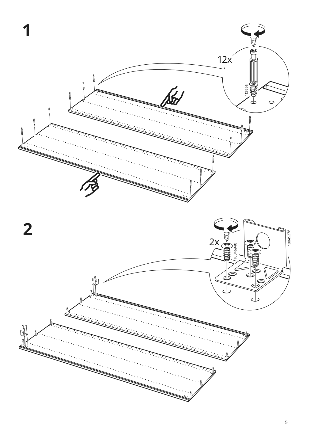 Assembly instructions for IKEA Sektion high cabinet frame white | Page 5 - IKEA SEKTION / MAXIMERA high cb w 2 doors/shelves/5 drawers 194.584.85