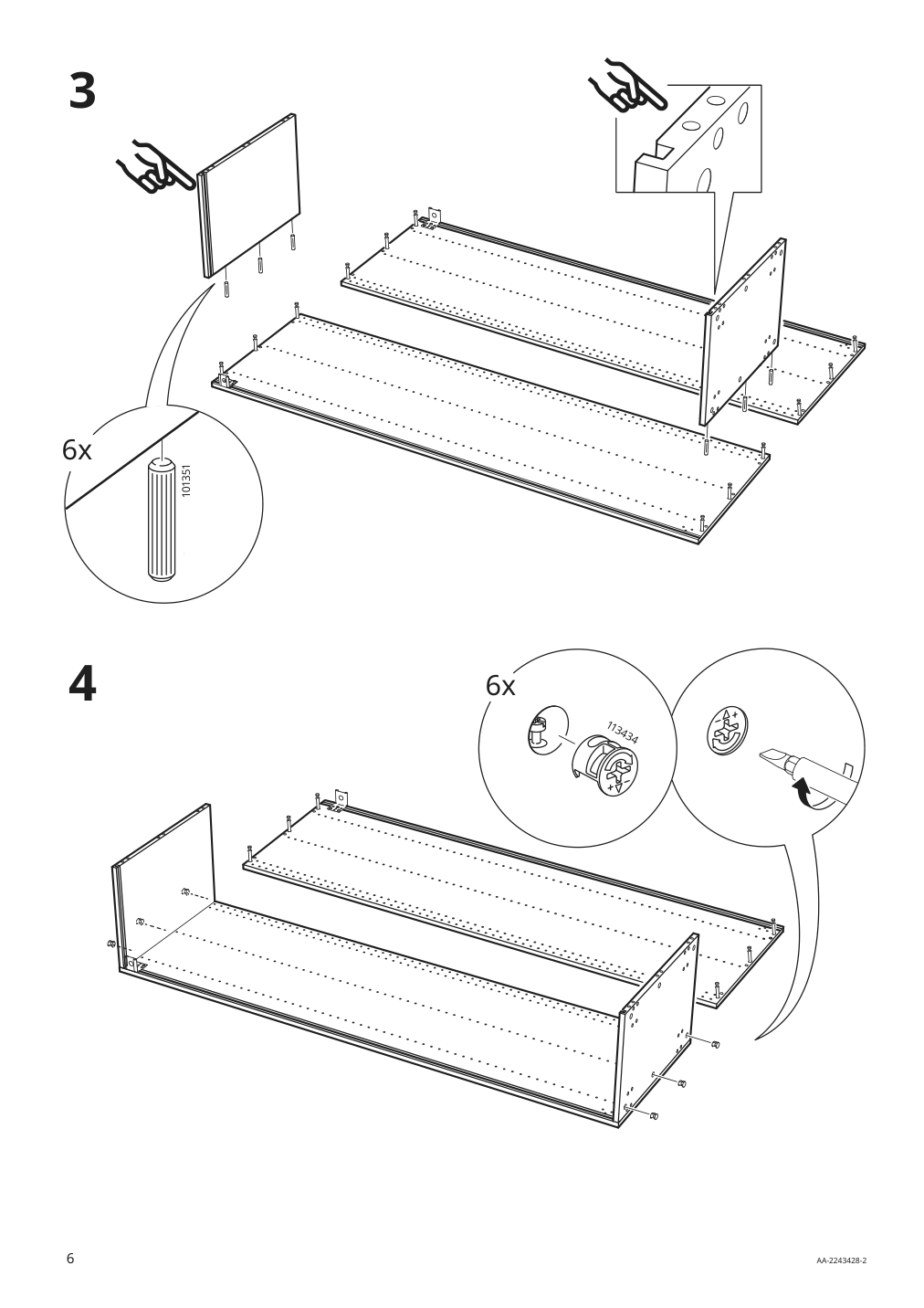 Assembly instructions for IKEA Sektion high cabinet frame white | Page 6 - IKEA SEKTION / MAXIMERA hc w p-o func 4drw/1dr/2shlv 694.541.40