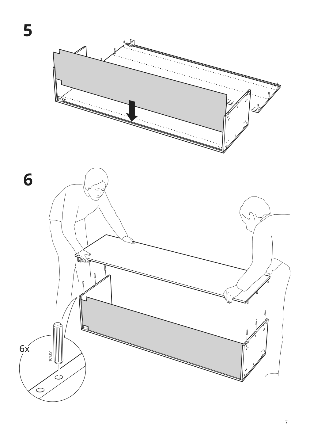 Assembly instructions for IKEA Sektion high cabinet frame white | Page 7 - IKEA SEKTION high cabinet/pull-out int fittings 294.654.14