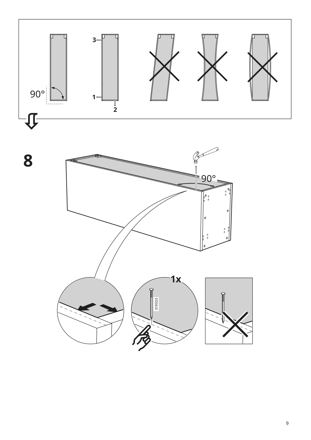 Assembly instructions for IKEA Sektion high cabinet frame white | Page 9 - IKEA SEKTION / MAXIMERA hc w p-o func 4drw/1dr/2shlv 194.681.30