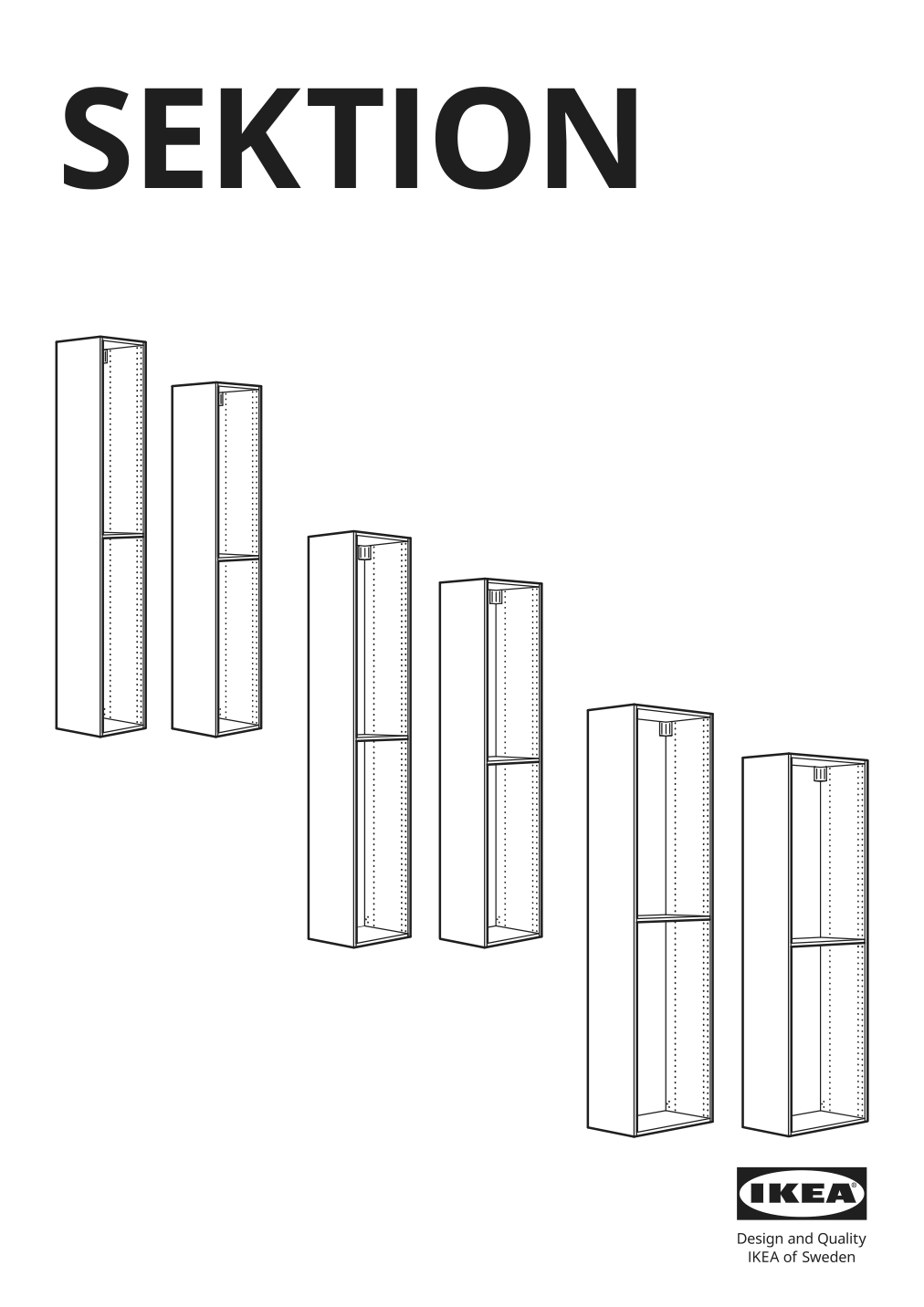 Assembly instructions for IKEA Sektion high cabinet frame white | Page 1 - IKEA SEKTION / MAXIMERA high cb w 2 glass drs/3 drawers 294.555.99