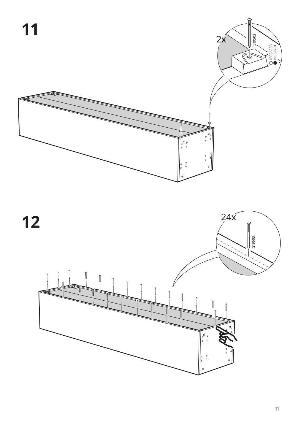 Assembly instructions for IKEA Sektion high cabinet frame white | Page 11 - IKEA SEKTION / MAXIMERA high cab w 2drs/2 fronts/4 drawers 694.666.33