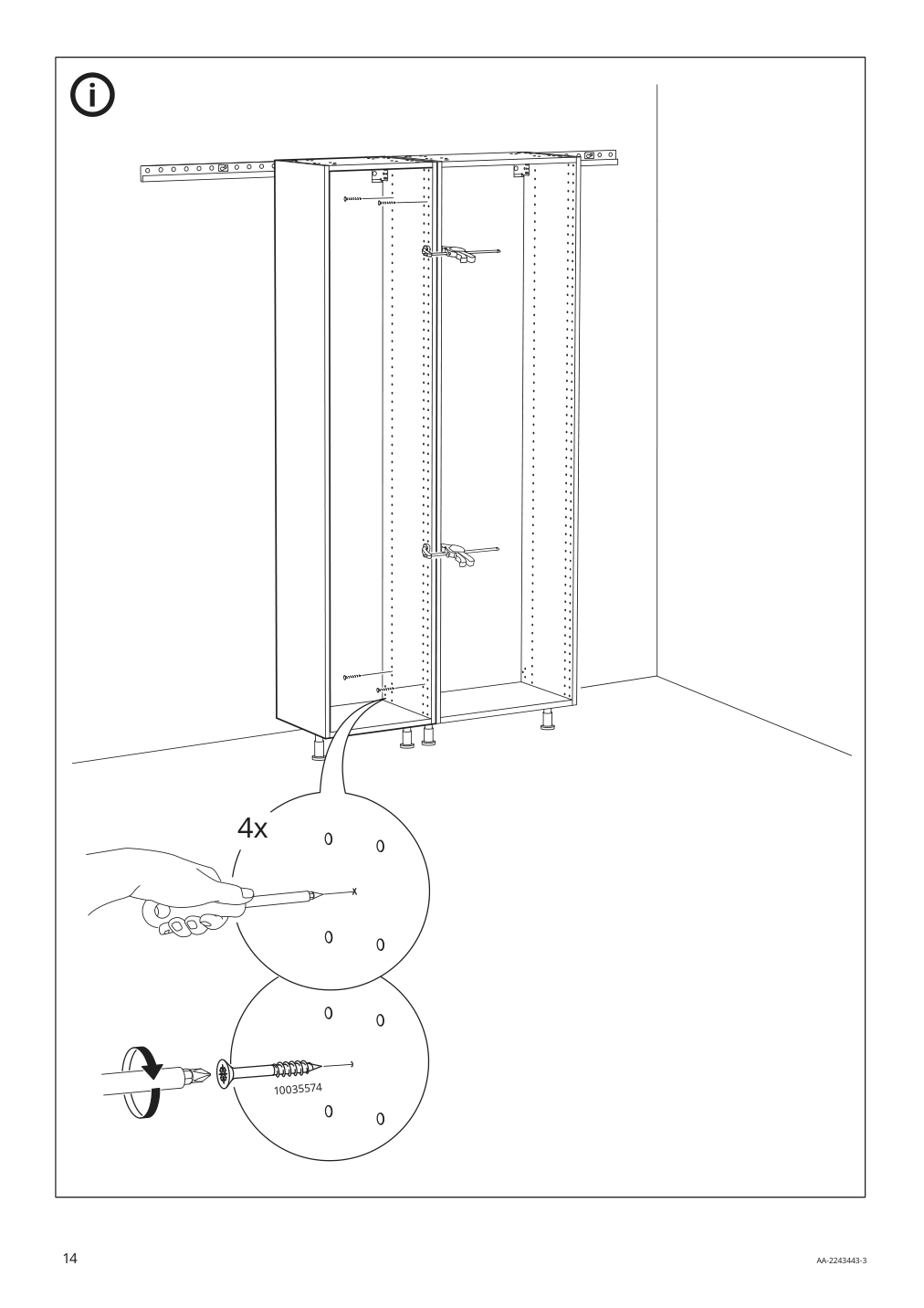 Assembly instructions for IKEA Sektion high cabinet frame white | Page 14 - IKEA SEKTION / MAXIMERA high cab w door/2 fronts/4 drawers 793.646.48