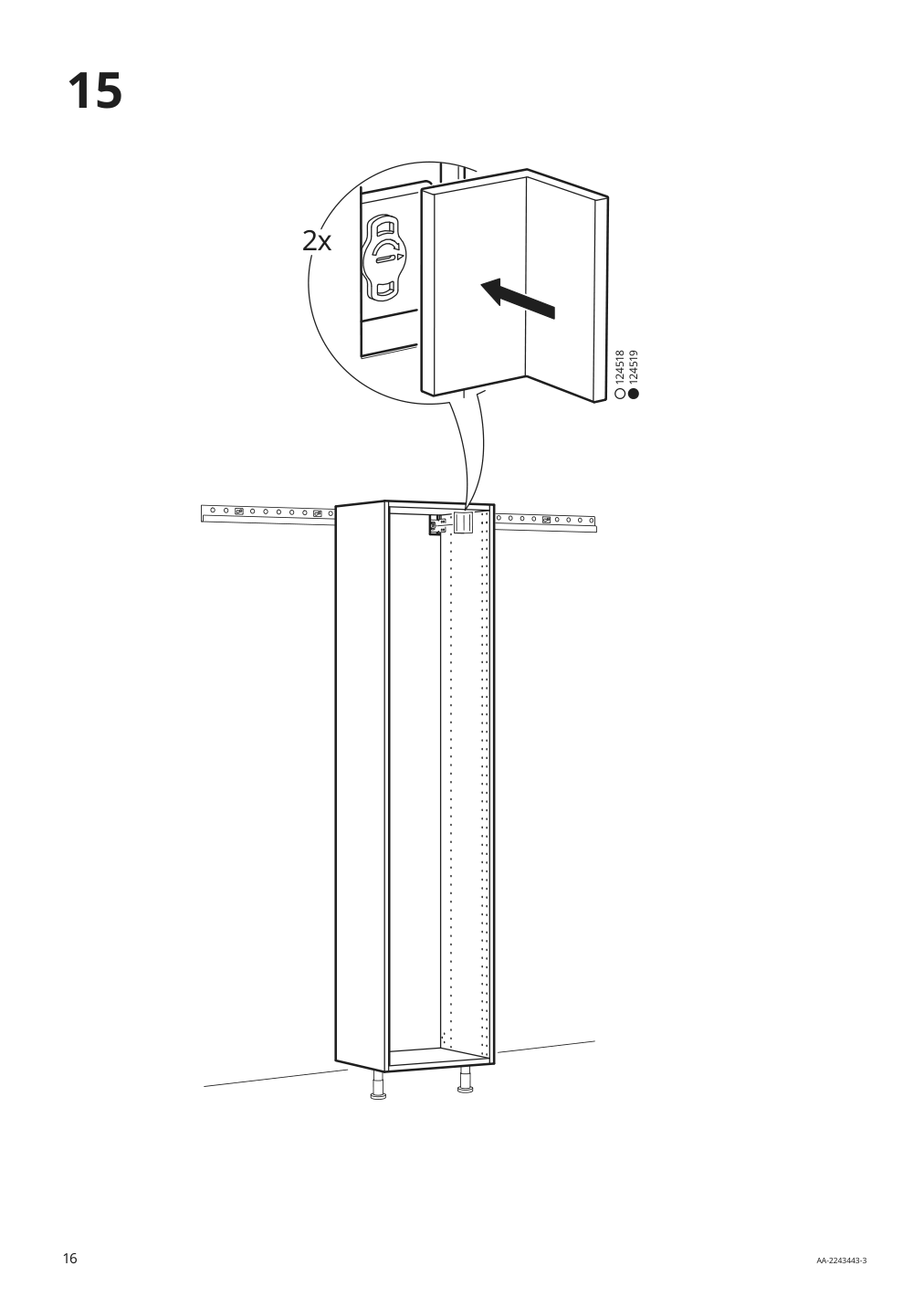 Assembly instructions for IKEA Sektion high cabinet frame white | Page 16 - IKEA SEKTION / MAXIMERA high cb w 2 doors/shelves/4 drawers 193.458.51