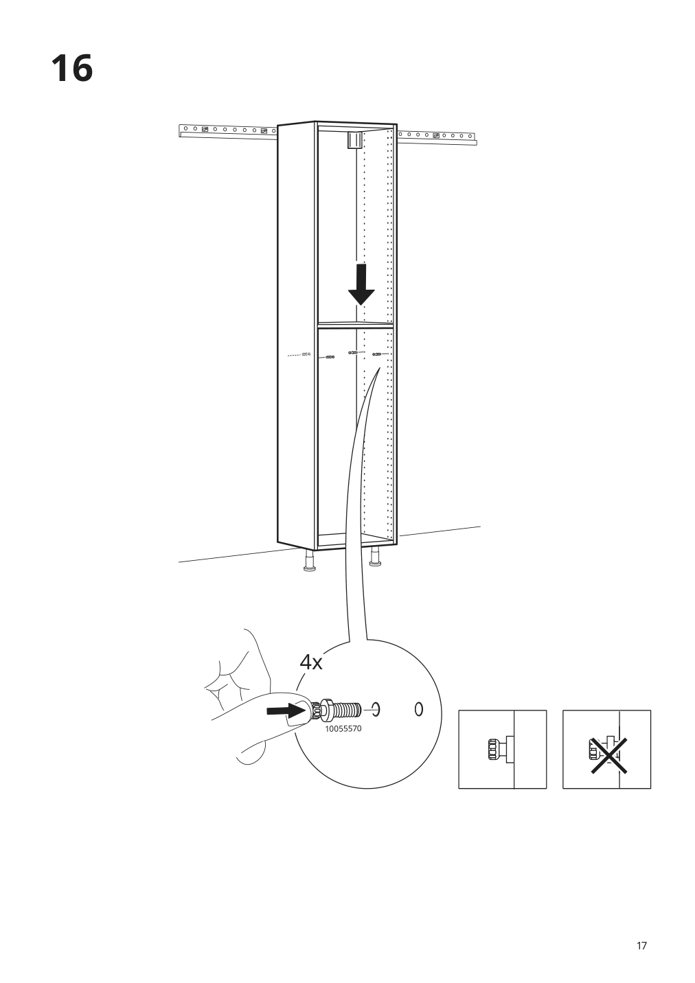 Assembly instructions for IKEA Sektion high cabinet frame white | Page 17 - IKEA SEKTION / MAXIMERA high cab w door/2 fronts/4 drawers 093.599.47