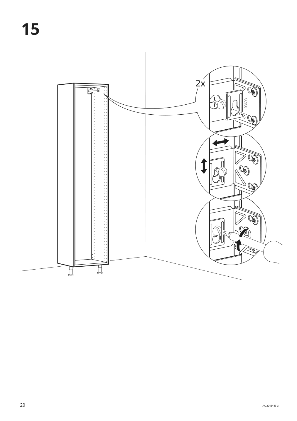 Assembly instructions for IKEA Sektion high cabinet frame white | Page 20 - IKEA SEKTION high cabinet with shelves/2 doors 594.580.54