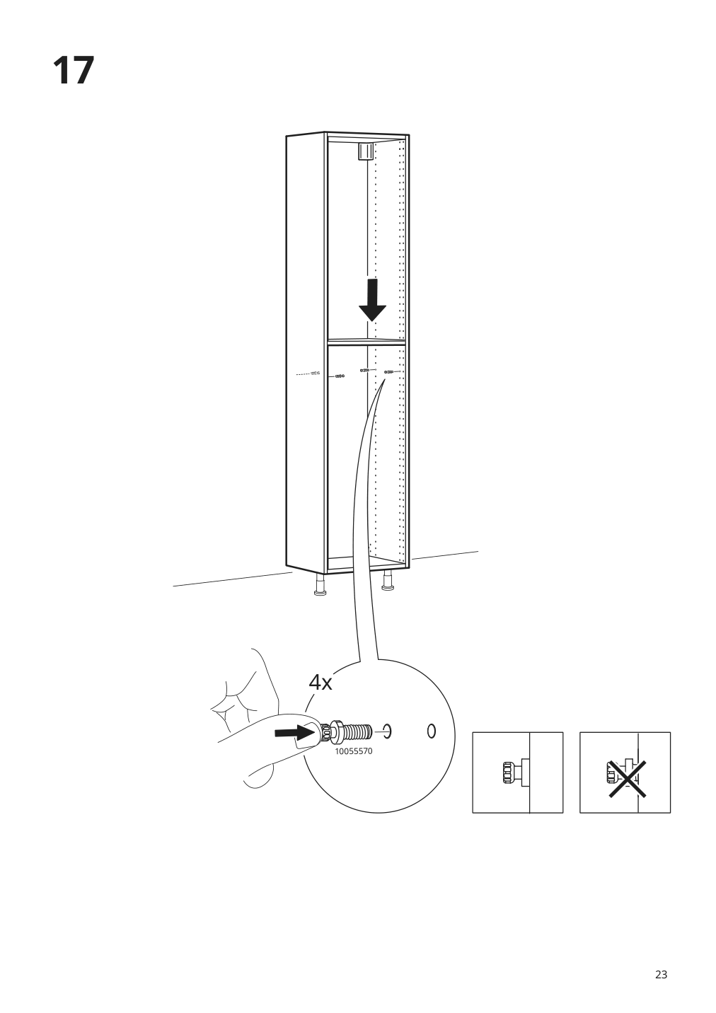 Assembly instructions for IKEA Sektion high cabinet frame white | Page 23 - IKEA SEKTION / MAXIMERA high cb w 2 doors/shelves/5 drawers 494.600.43