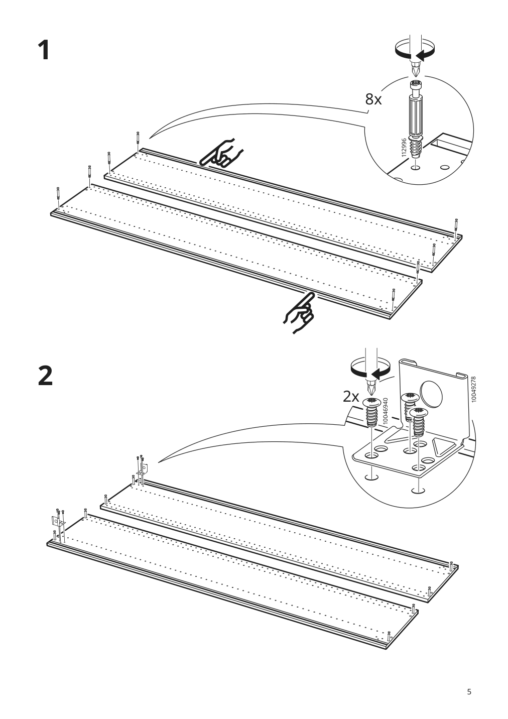 Assembly instructions for IKEA Sektion high cabinet frame white | Page 5 - IKEA SEKTION / MAXIMERA high cab w door/2 fronts/4 drawers 093.599.47