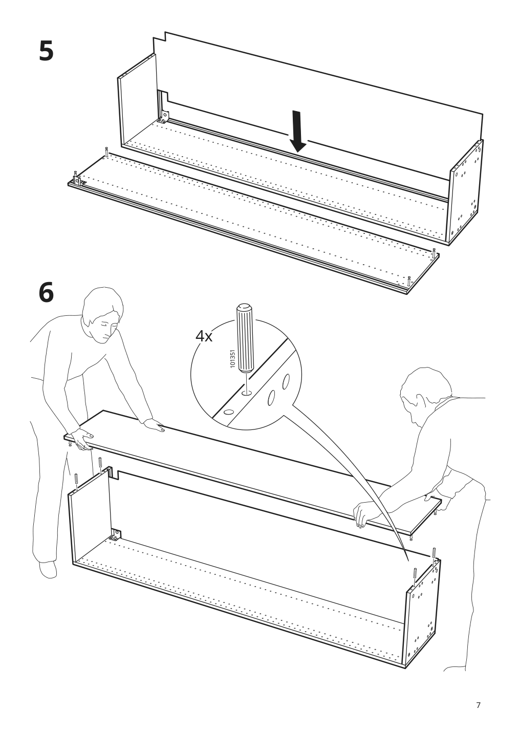 Assembly instructions for IKEA Sektion high cabinet frame white | Page 7 - IKEA SEKTION / MAXIMERA high cab w door/2 fronts/4 drawers 793.646.48