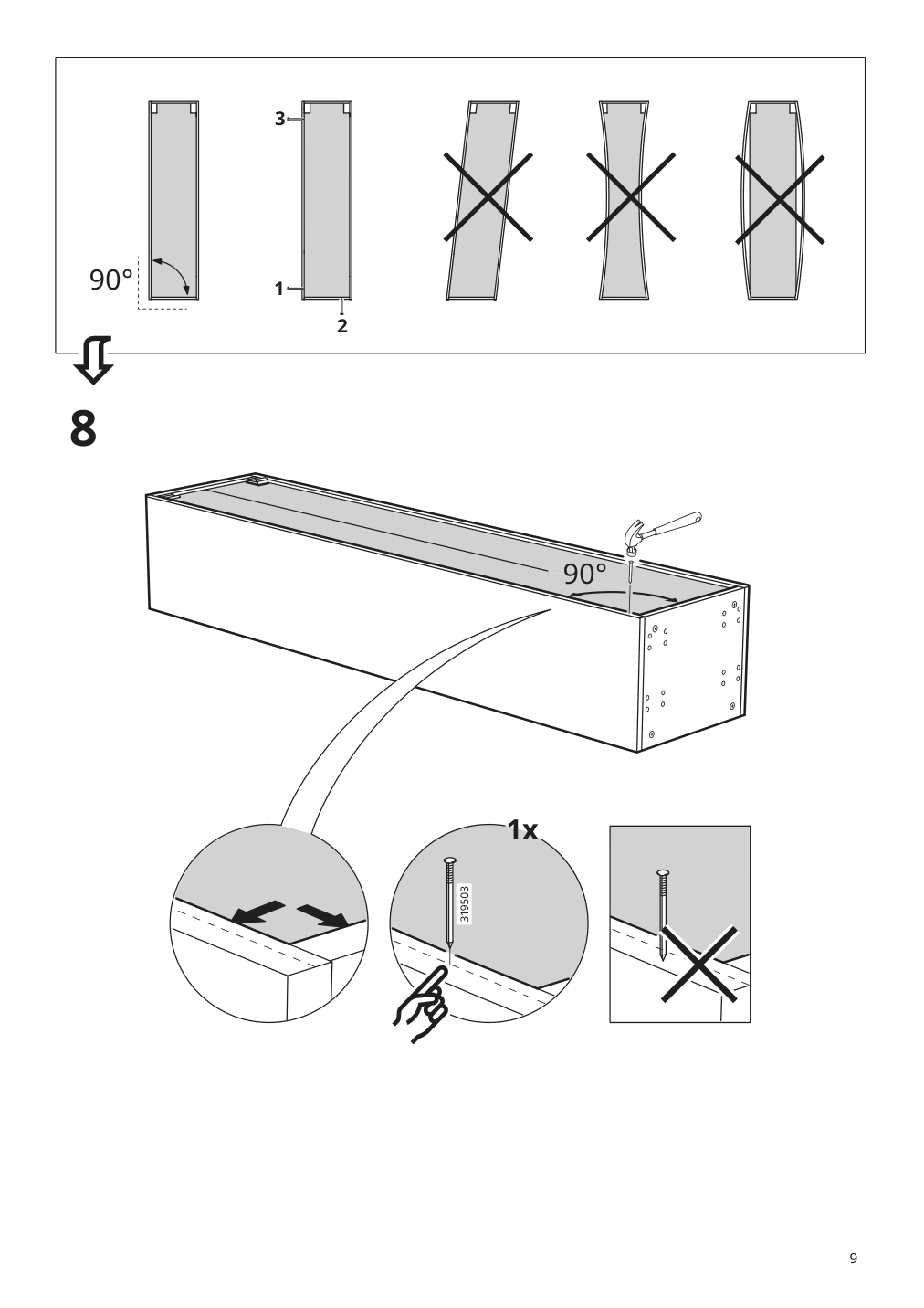 Assembly instructions for IKEA Sektion high cabinet frame white | Page 9 - IKEA SEKTION / MAXIMERA high cb w 2 doors/shelves/4 drawers 293.734.95