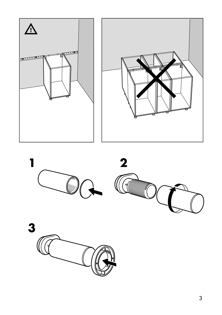 Assembly instructions for IKEA Sektion leg | Page 3 - IKEA SEKTION leg 102.655.18