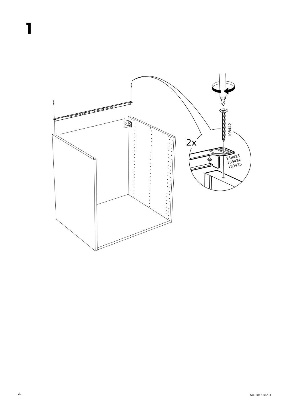 Assembly instructions for IKEA Sektion reinforced ventilated top rail galvanized | Page 4 - IKEA SEKTION base cabinet for sink + 2 doors 994.578.49