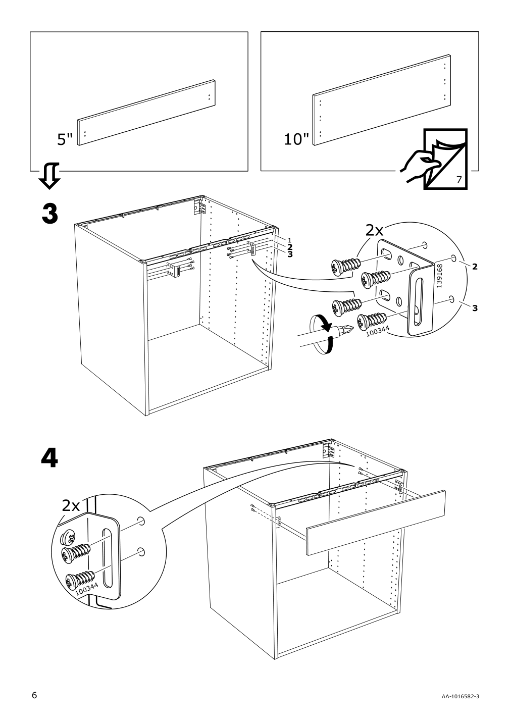 Assembly instructions for IKEA Sektion reinforced ventilated top rail galvanized | Page 6 - IKEA SEKTION / MAXIMERA base cab f cktp/int extractor w drw 594.903.70