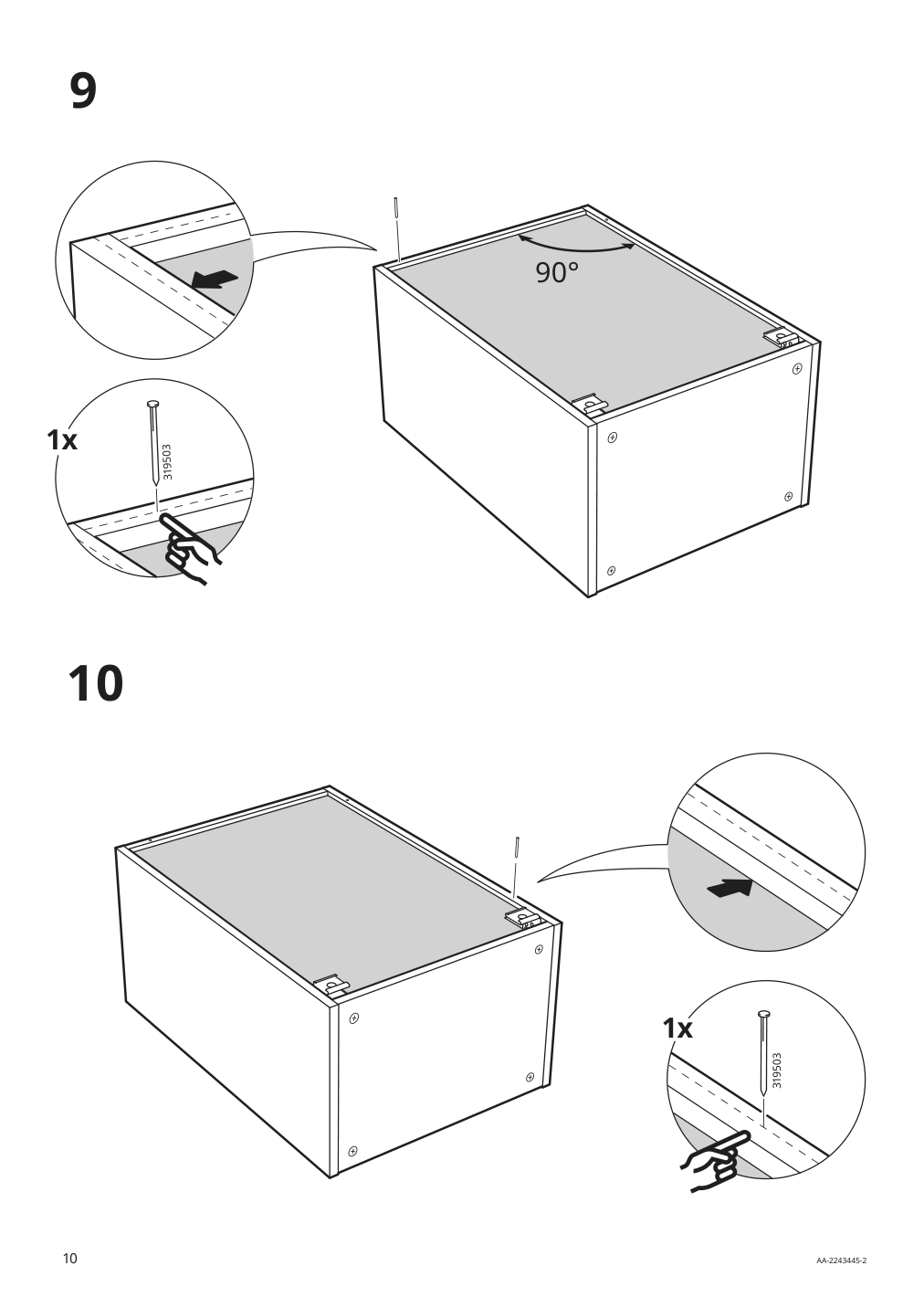 Assembly instructions for IKEA Sektion wall cabinet frame white | Page 10 - IKEA SEKTION wall cabinet with 2 drawers 291.594.76