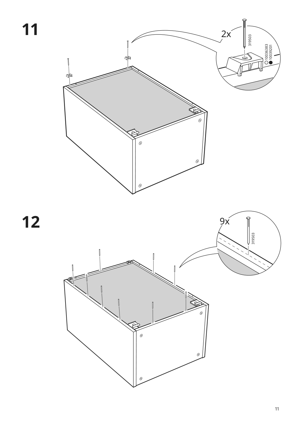 Assembly instructions for IKEA Sektion wall cabinet frame white | Page 11 - IKEA SEKTION wall cabinet with 2 drawers 191.594.72