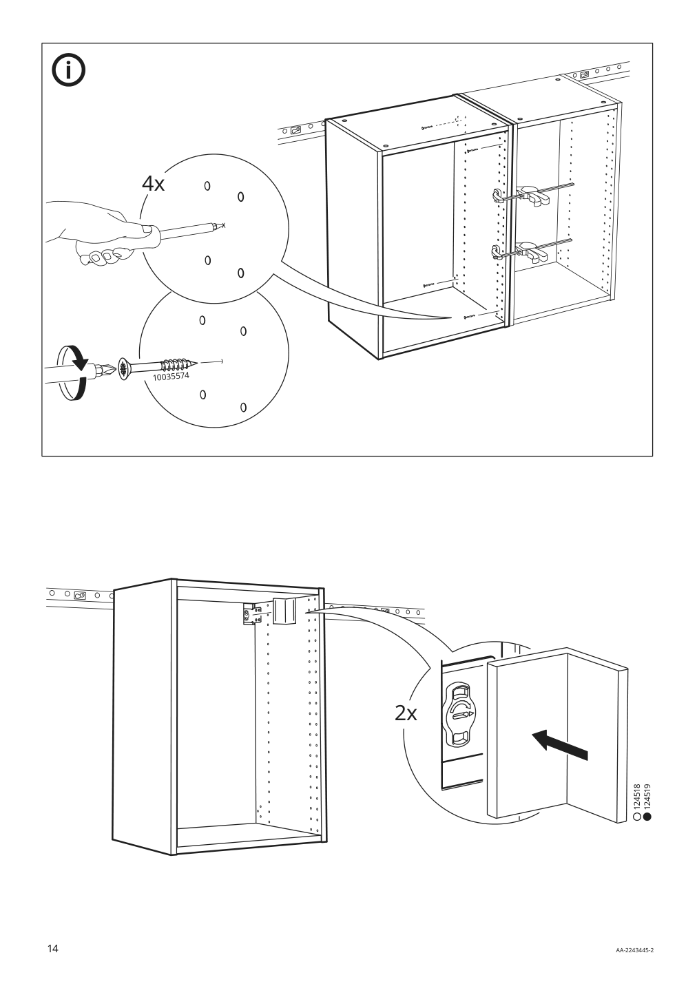 Assembly instructions for IKEA Sektion wall cabinet frame white | Page 14 - IKEA SEKTION / MAXIMERA wall cabinet with door/2 drawers 694.684.39