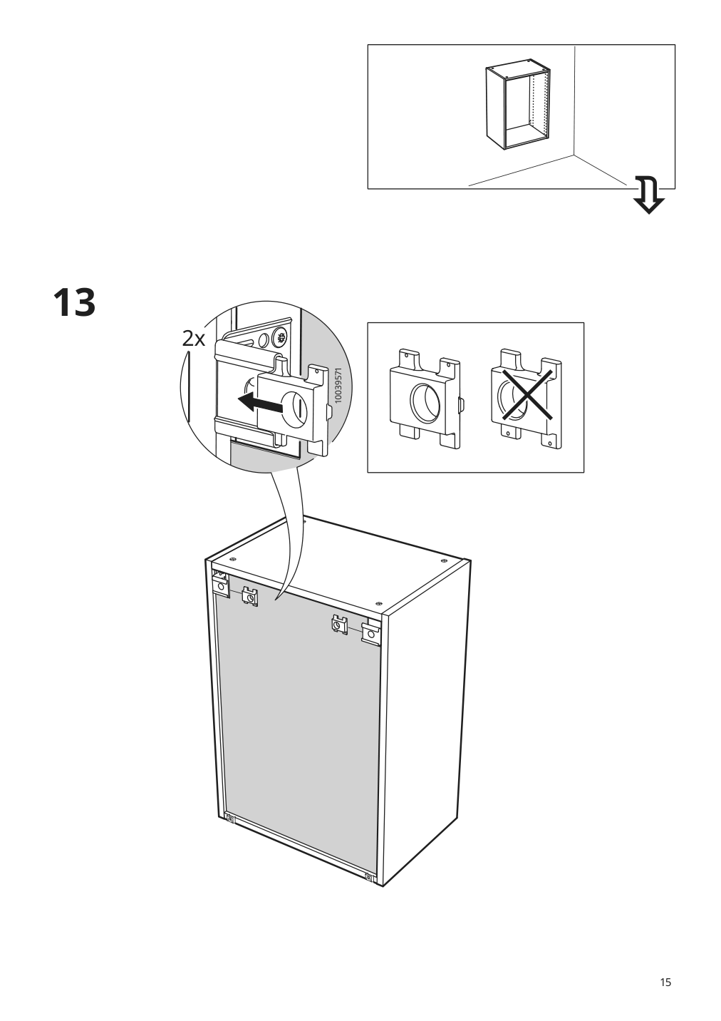 Assembly instructions for IKEA Sektion wall cabinet frame white | Page 15 - IKEA SEKTION / MAXIMERA wall cabinet with 2 drawers 093.221.19