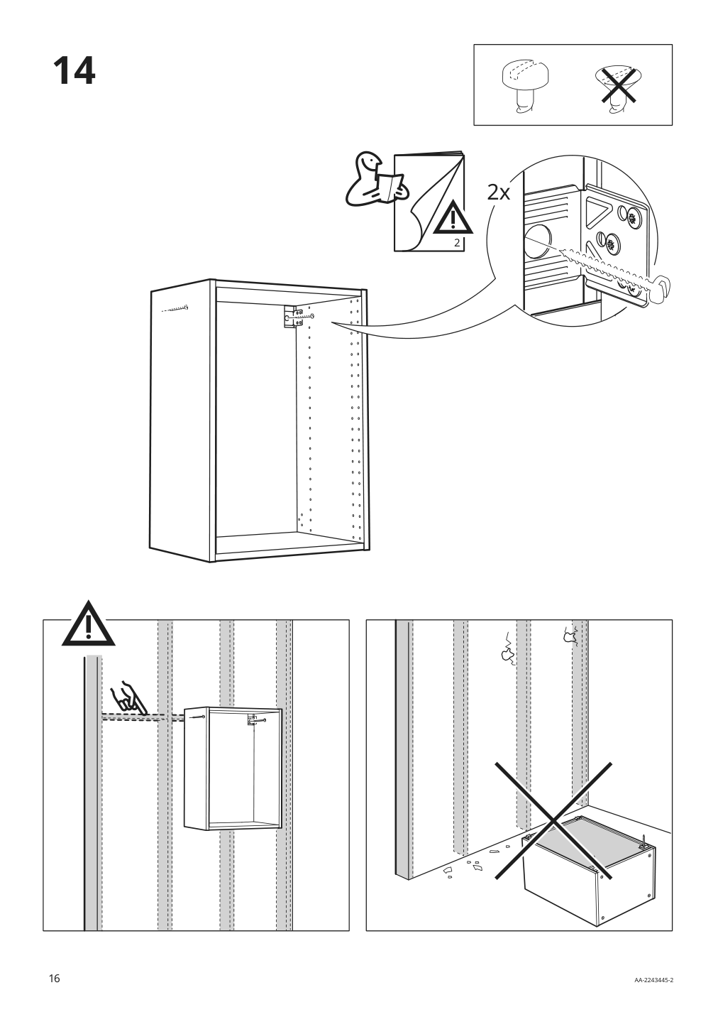 Assembly instructions for IKEA Sektion wall cabinet frame white | Page 16 - IKEA SEKTION wall cabinet 494.663.23