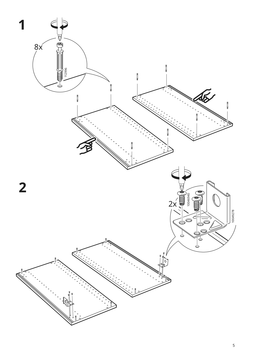 Assembly instructions for IKEA Sektion wall cabinet frame white | Page 5 - IKEA SEKTION wall cabinet with 2 drawers 991.594.73