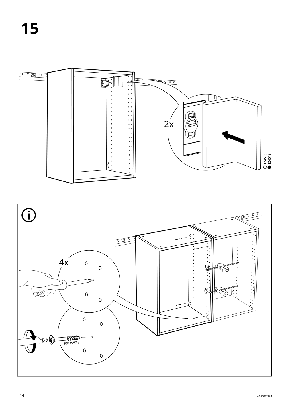 Assembly instructions for IKEA Sektion wall cabinet frame white | Page 14 - IKEA SEKTION wall cabinet with 2 drawers 191.594.72