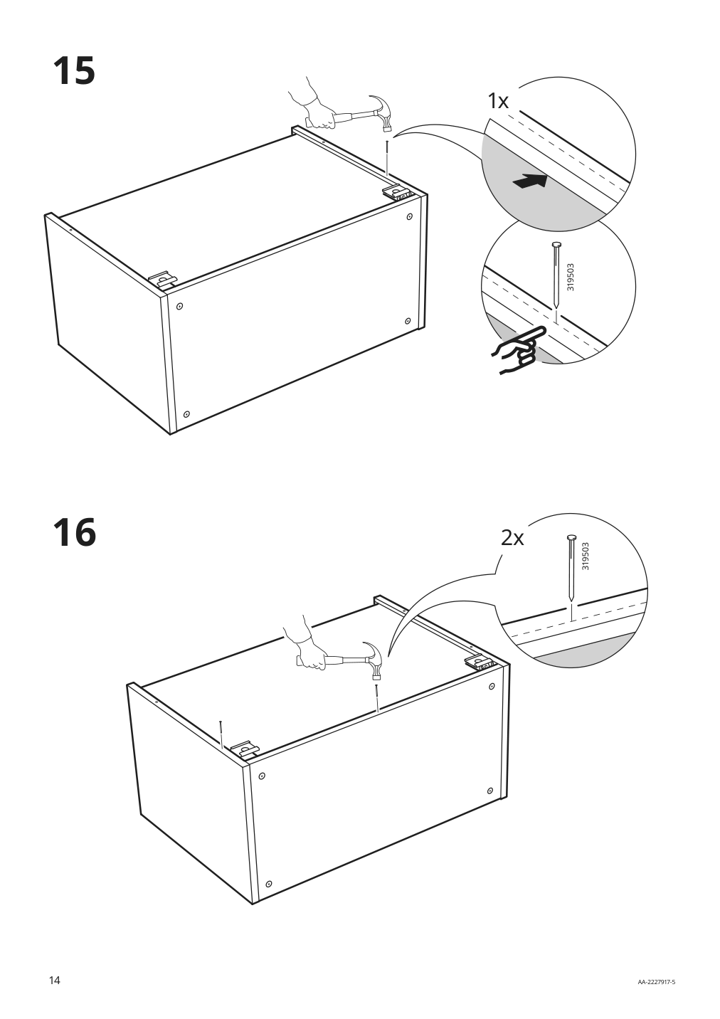 Assembly instructions for IKEA Sektion wall cb f range hood w shelf white | Page 14 - IKEA SEKTION wall cab w built-in range hood 194.680.74