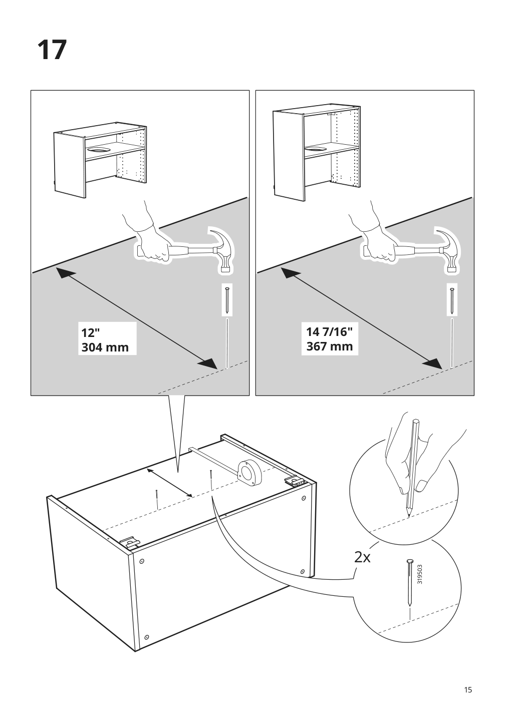 Assembly instructions for IKEA Sektion wall cb f range hood w shelf white | Page 15 - IKEA SEKTION wall cab w built-in range hood 094.635.76