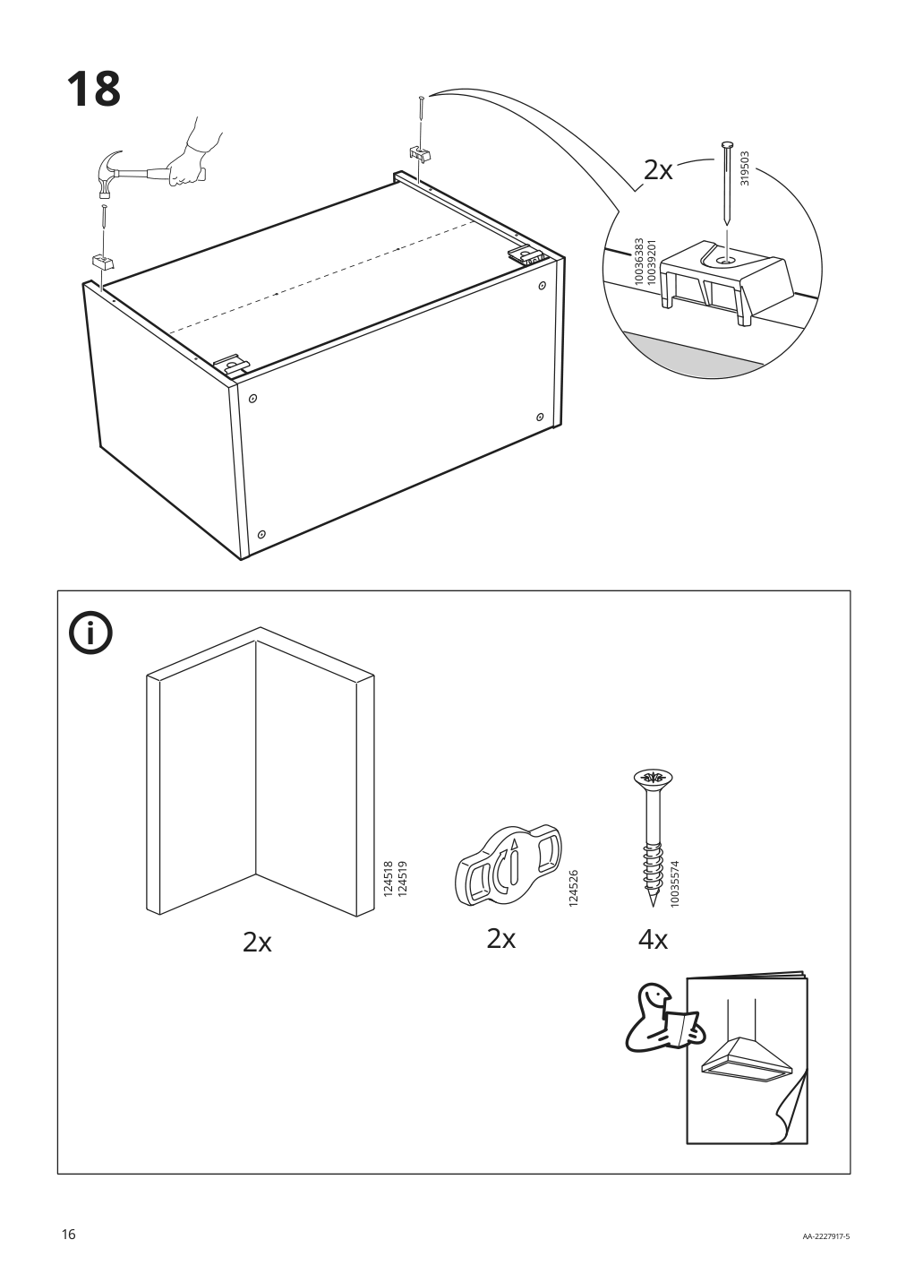 Assembly instructions for IKEA Sektion wall cb f range hood w shelf white | Page 16 - IKEA SEKTION wall cab w built-in range hood 194.680.74